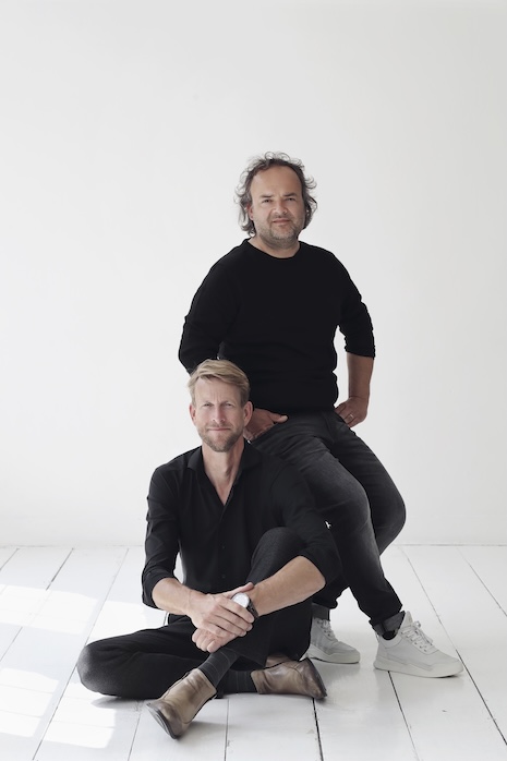Vripack co-creative directors Bart M. Bouwhuis and Marnix J. Hoekstra (seated on floor). Image credit: Vripack