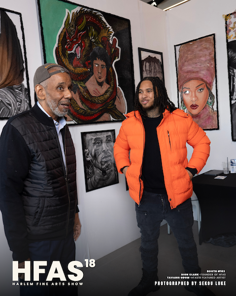 Dion E. Clarke with HFAS18 Featured Artist Tavaris Odom. Image credit: Sekou Luke